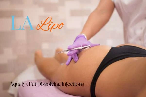 Woman having fat dissolving injections Lichfield on thighs