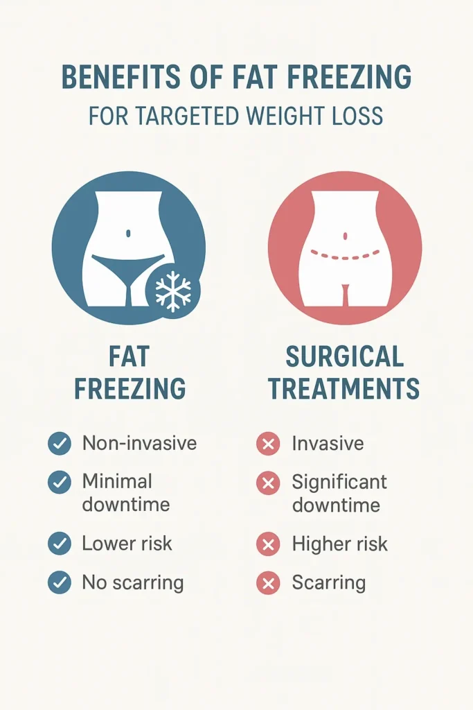 graphic showing the benefits of fat freezing Lichfield