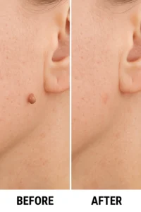 Skin tags removal Lichfield before and after