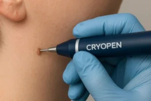 Person receiving skin tag removal Lichfield