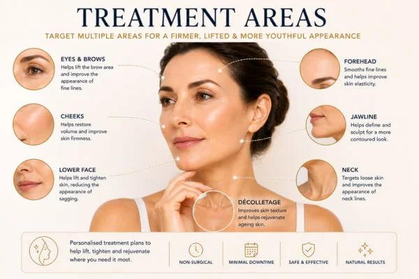 Areas of treatment for the ultimate lift tighten treatment Lichfield